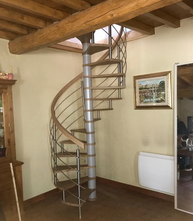 Création de la trémie et pose d'un escalier bois métal